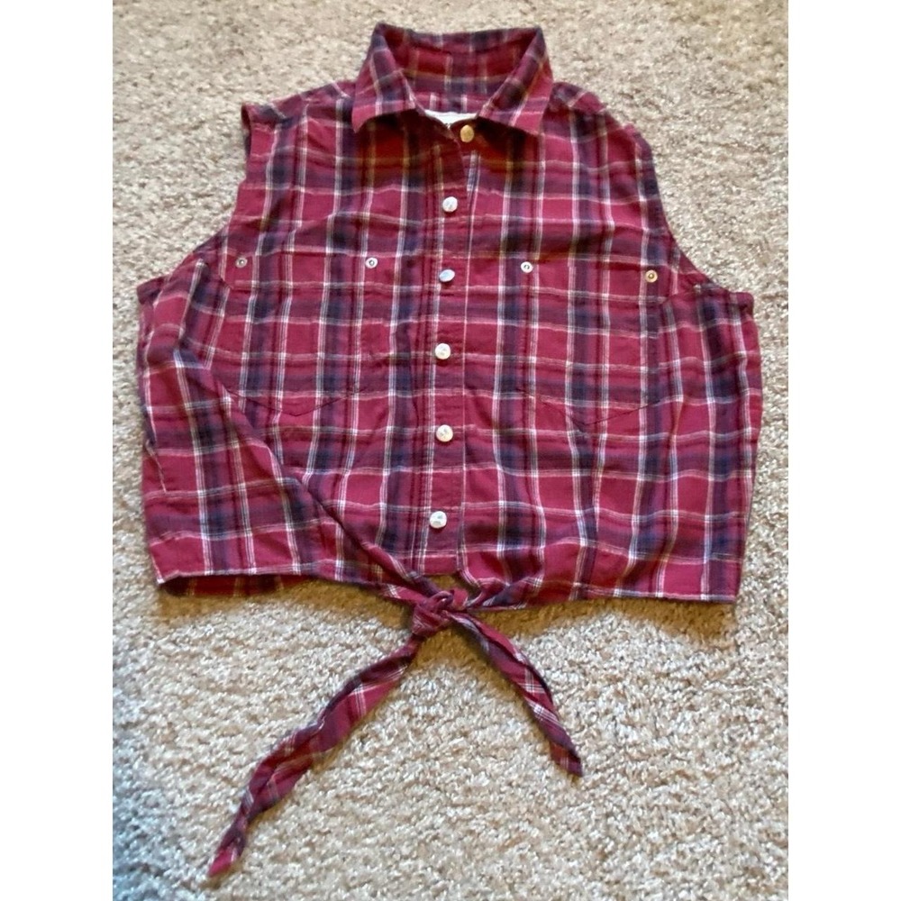 Wrangler Shirt Western Wear Medium Cabin Top Rodeo Tank Collar sku44